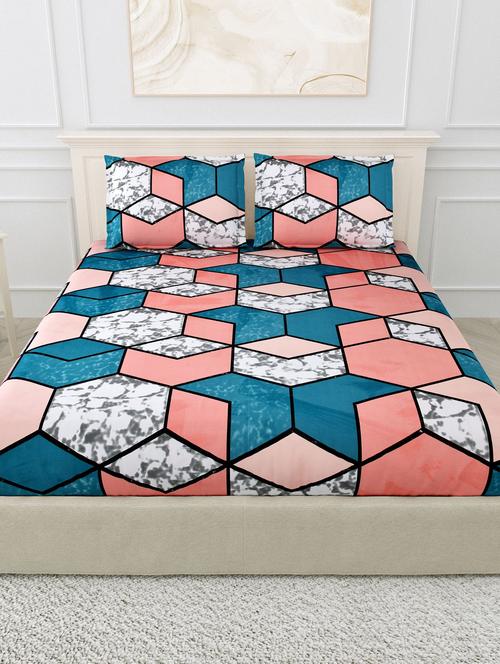 live space king size bedsheet with 2 pillow covers - 18627599 - Very Small Image - 1