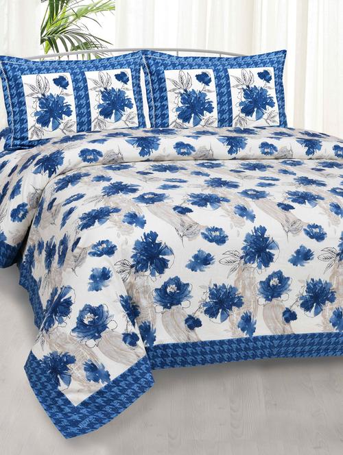 gardiance blue painting prints double bedsheet with 2 pillow covers - 18627636 - Very Small Image - 1