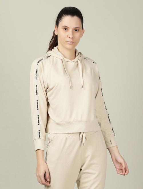 hooded neck solid sweatshirt - 18628035 - Very Small Image - 1