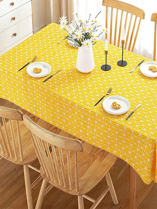 rectangle tablecloth cotton linen table cloth dust-proof (140x220cm, yellow diamond) - 18629091 - Very Small Image - 1