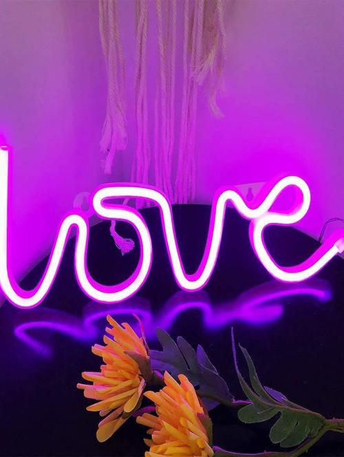 love led signs usb or battery decorative neon lights wall decor (pink) - 18629141 - Very Small Image - 1