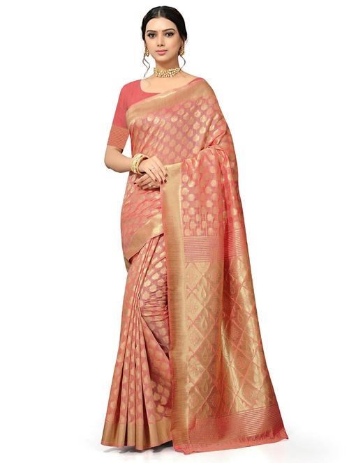 golden self design jacquard work saree - 18629475 - Very Small Image - 1
