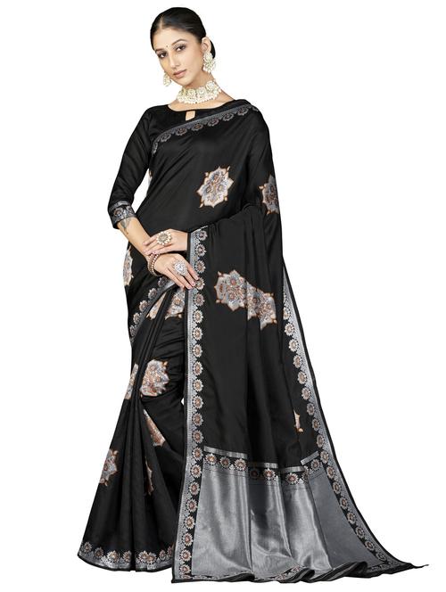 golden self design jacquard work saree with blouse - 18629507 - Very Small Image - 1