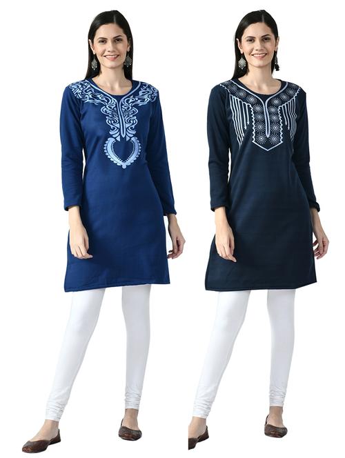 pack of 2 printed straight kurti - 18629700 - Very Small Image - 1