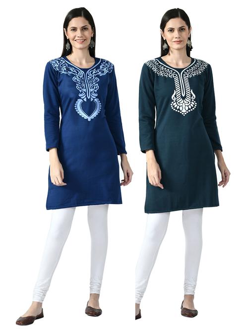 pack of 2 printed straight kurti - 18629703 - Very Small Image - 1