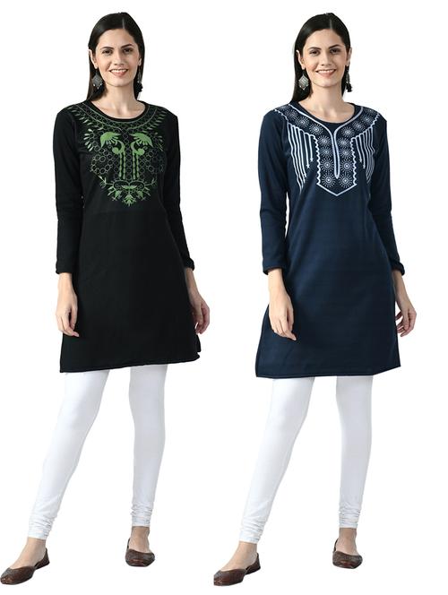 pack of 2 printed straight kurti - 18629711 - Very Small Image - 1