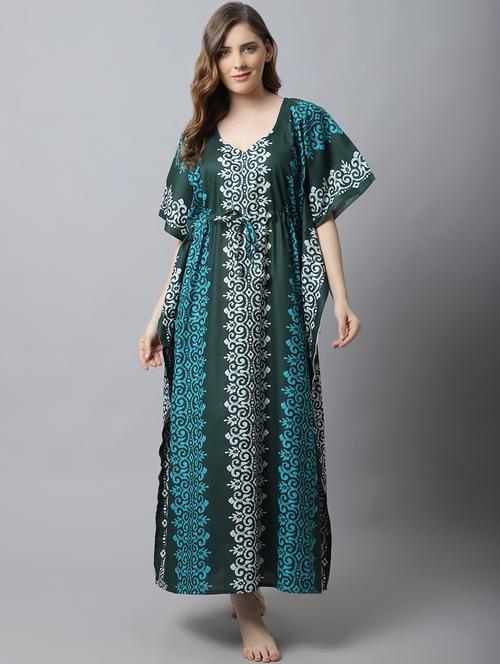drawstring waist printed kaftan - 18629810 - Very Small Image - 1