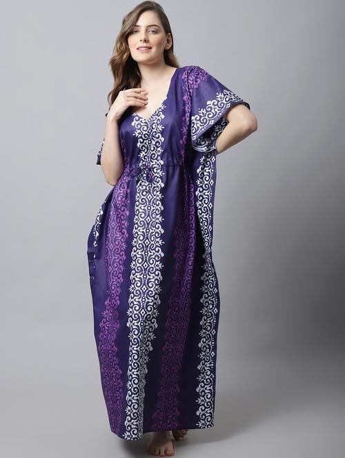 drawstring waist printed kaftan - 18629811 - Very Small Image - 1