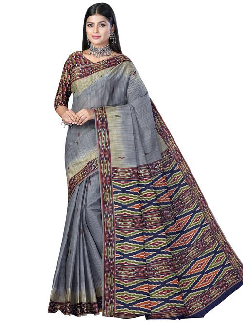 tie and dye printed saree with blouse - 18629826 - Very Small Image - 1