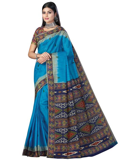 ikat printed saree - 18629828 - Very Small Image - 1