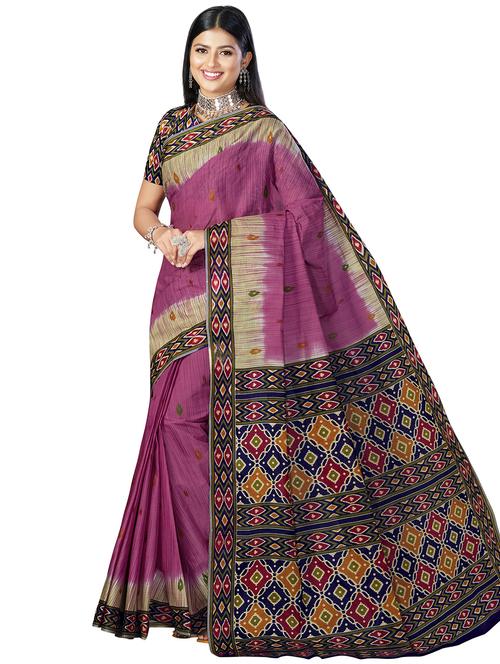 ikat printed saree with blouse - 18629830 - Very Small Image - 1