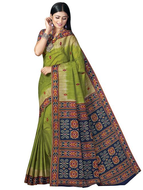 ikat printed saree with blouse - 18629832 - Very Small Image - 1