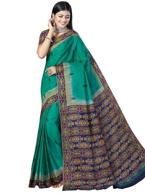 ikat printed saree with blouse - 18629834 - Very Small Image - 1