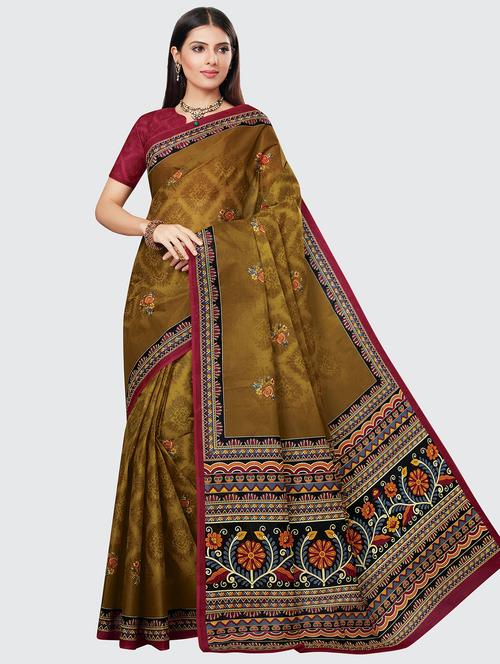 floral printed saree with blouse - 18629843 - Very Small Image - 1