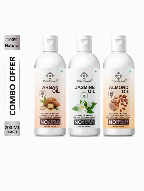 arganoil200ml&jasmineoil200ml&almondoil200mlcombo,(packof3) - 18631590 - Very Small Image - 1