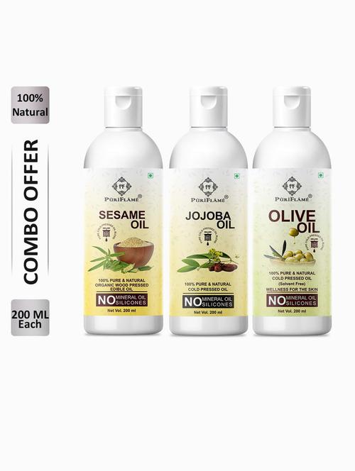sesameoil200ml&jojobaoil200ml&oliveoil100mlcombo,(packof3) - 18631597 - Very Small Image - 1
