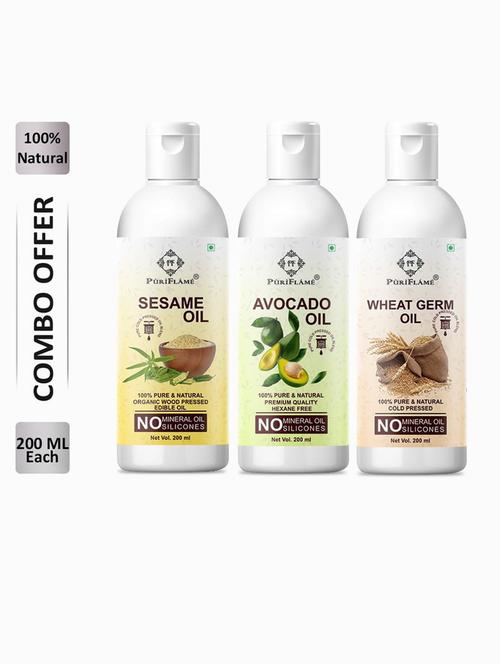 sesameoil200ml&avocadooil200ml&wheatgermoil200mlcombo,(packof3) - 18631599 - Very Small Image - 1