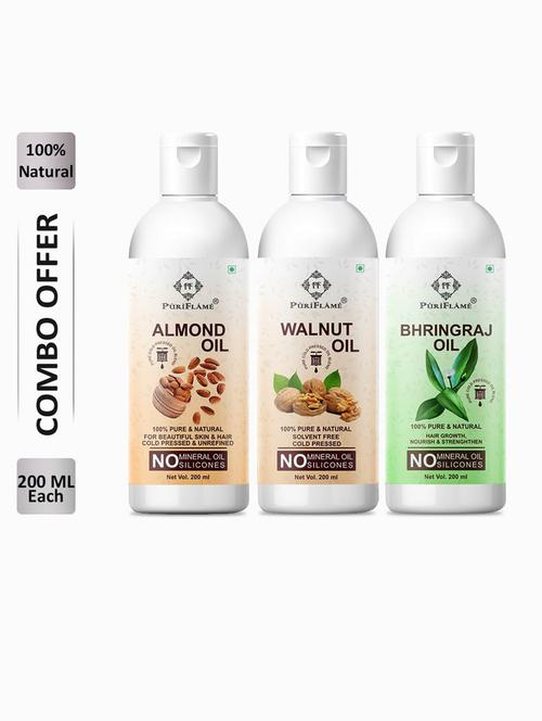 almondoil200ml&walnutoil200ml&bhringrajoil200mlcombo,(packof3) - 18631626 - Very Small Image - 1
