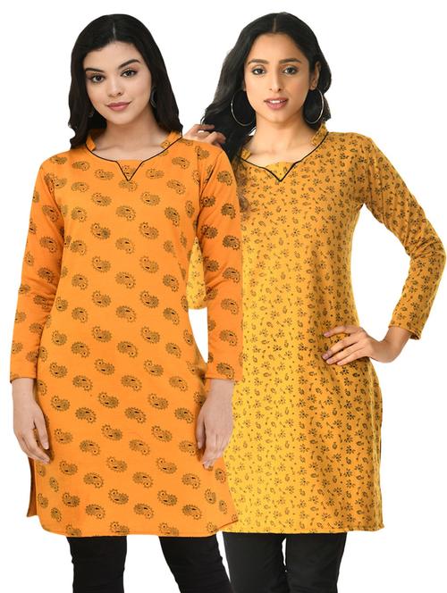 pack of 2 printed straight kurti - 18632498 - Very Small Image - 1