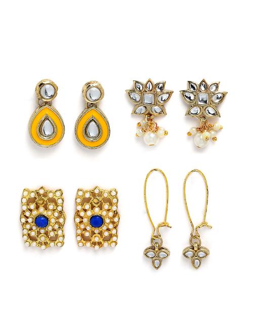 set of 3 gold plated earring - 18632962 - Very Small Image - 1