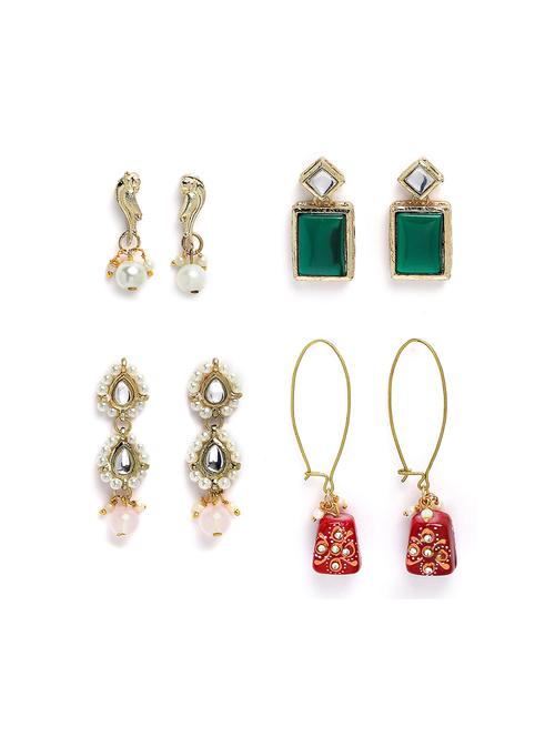 set of 4 gold plated earring - 18632966 - Very Small Image - 1