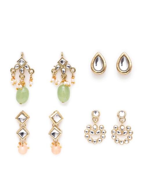 set of 4 gold plated earring - 18633049 - Very Small Image - 1