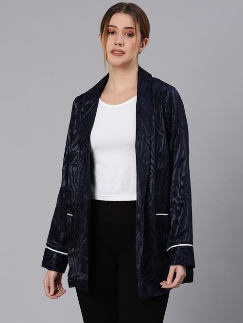 notched lapel neck animal print regular jacket - 18633716 - Very Small Image - 1