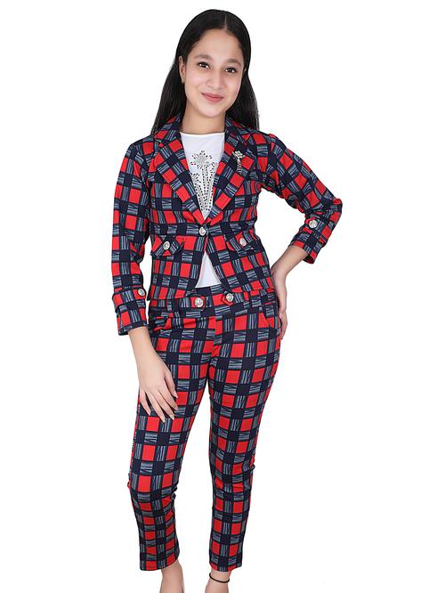 girls dresses 3pcs set (blazer+printed hm - 18633727 - Very Small Image - 1