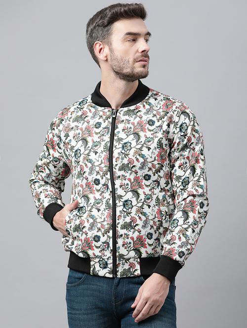 printed stand collar bomber jacket - 18635117 - Very Small Image - 1