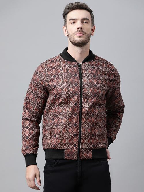 printed stand collar bomber jacket - 18635126 - Very Small Image - 1