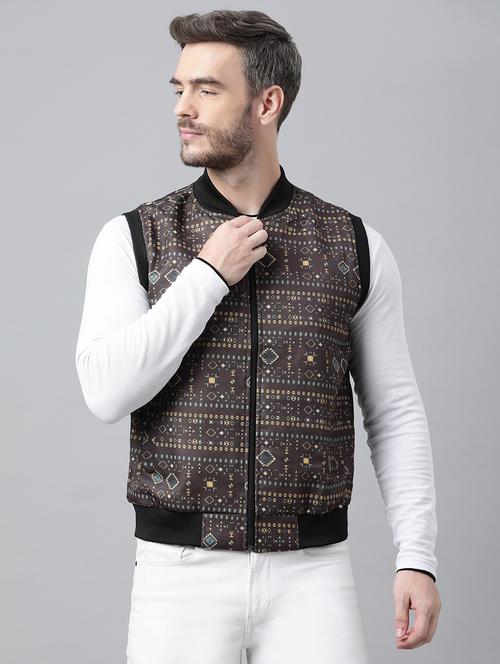 printed stand collar bomber jacket - 18635127 - Very Small Image - 1