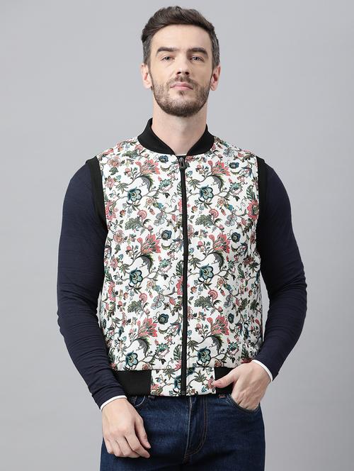 printed stand collar bomber jacket - 18635136 - Very Small Image - 1