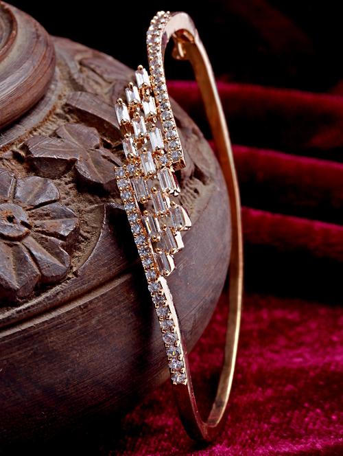 rose gold plated american diamond studded bangle - 18635674 - Very Small Image - 1