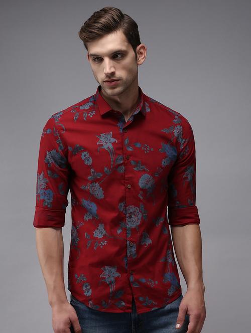 mens florals casual shirt - 18636801 - Very Small Image - 1