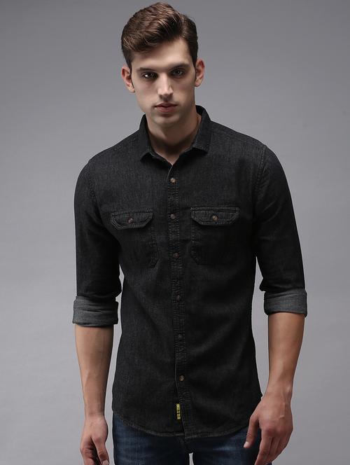 mens solid casual shirt - 18636890 - Very Small Image - 1