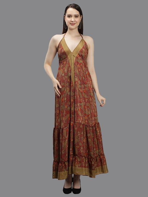 red polyester dress - 18637144 - Very Small Image - 1