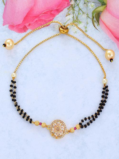 gold plated mangalsutra bracelet - 18637332 - Very Small Image - 1