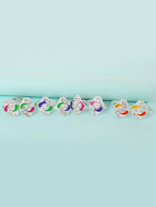 multi colored brass combo toe ring - 18637577 - Very Small Image - 1
