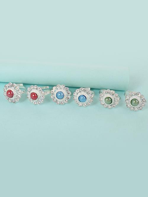 multi colored brass combo toe rings - 18637649 - Very Small Image - 1