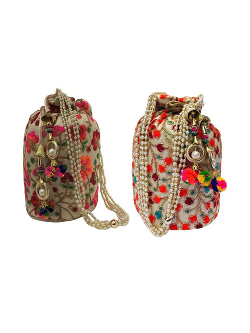 pack of 2 embroidered ethnic potlis - 18640480 - Very Small Image - 1