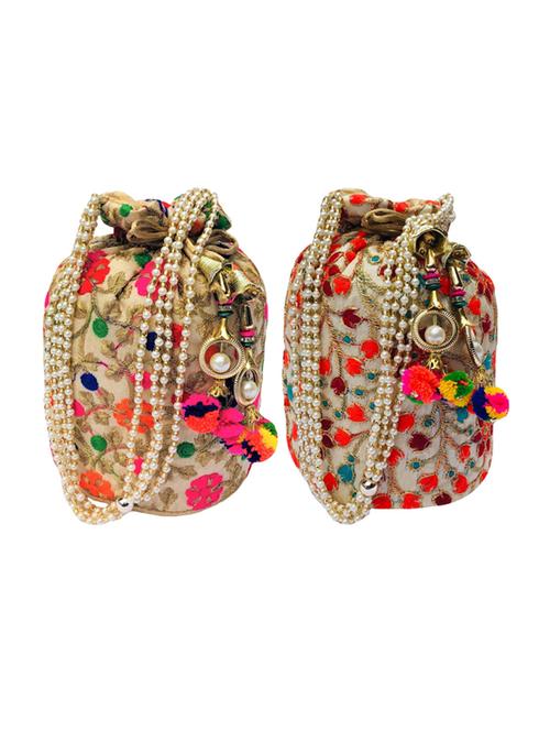 pack of 2 embroidered ethnic potlis - 18640481 - Very Small Image - 1