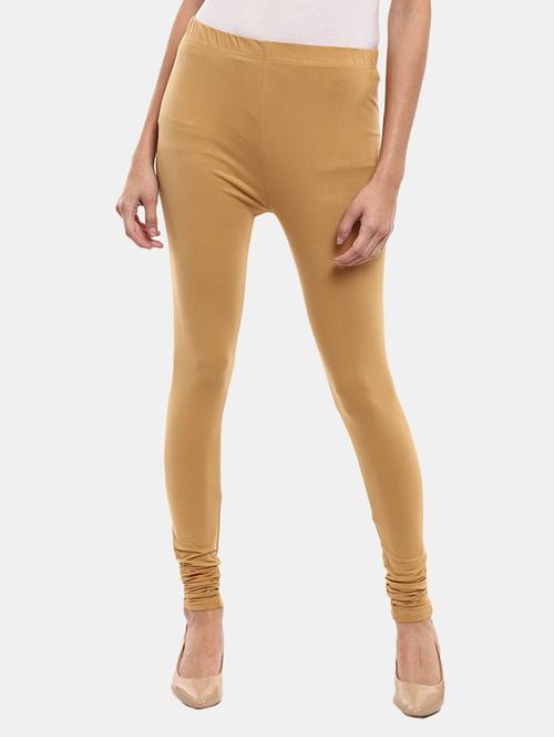 beige solid churidar - 18640965 - Very Small Image - 1