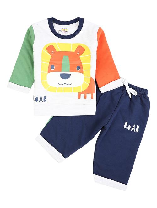 girls round neck printed full length set - 18641046 - Very Small Image - 1