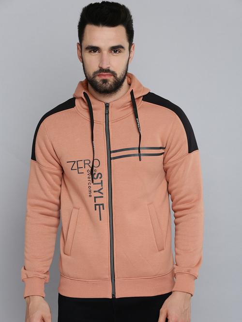 hooded neck printed casual jacket - 18641706 - Very Small Image - 1