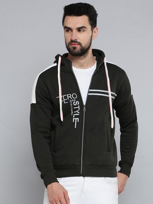 hooded neck printed casual jacket - 18641707 - Very Small Image - 1