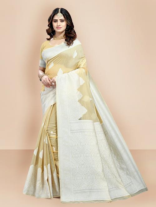 women's banarasi saree with blouse - 18642640 - Very Small Image - 1