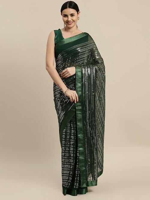 women's embroidered saree with blouse - 18642683 - Very Small Image - 1