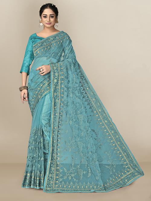 embroidered saree with blouse piece - 18642751 - Very Small Image - 1