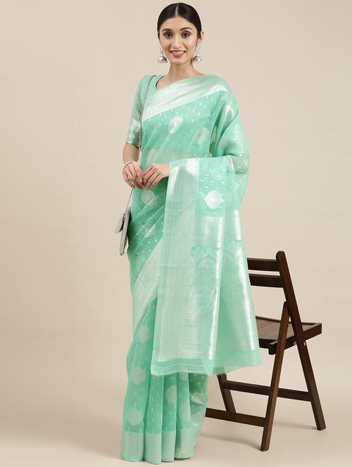 women's banarasi saree with blouse - 18642948 - Very Small Image - 1