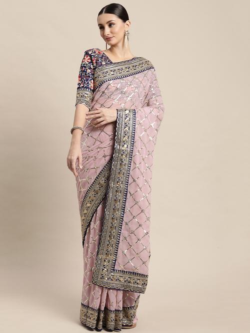 women's embellished saree - 18643022 - Very Small Image - 1